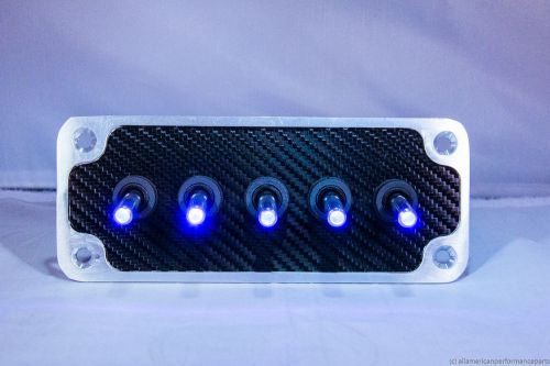 Billet : black wrap carbon fiber panel w/ led toggle switches - blue for sale
