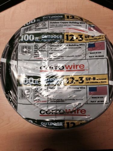100ft outdoor copper building wire 12-3 uf-b with ground. for sale