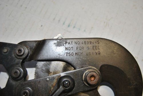 750 mcm usa vq ratcheting wire cutters made in usa pat. no 4899445 for sale