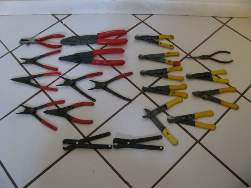 LARGE LOT 17 PLIERS WIRE STRIPPERS CUTTERS