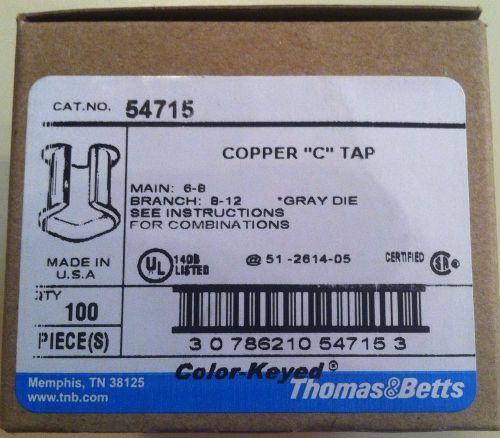 100 pieces of thomas &amp; betts copper “c” tap  54715 lowest price! fast shipping! for sale