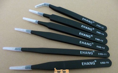 6pcs safe anti-static tweezers maintenance tools esd free shipping for sale