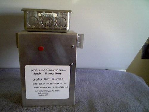 New! static 3 phase anderson converter 3-5 hp heavy duty for sale