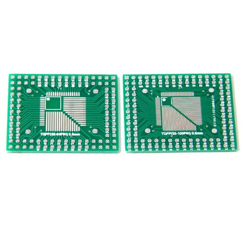 10pcs QFP/TQFP/LQFP/FQFP 32/44/64/80/100 to DIP Adapter PCB Board Converter