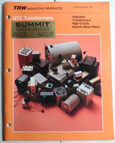1979 trw inductive products catalog 791 utc transformers for sale