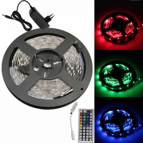 5050 5m rgb 150 led smd light strips party +mini 44 key ir +12v 2a power adapter for sale