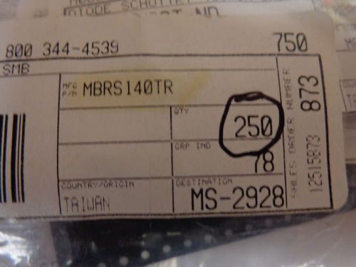 MBRS140TR DIODE SCHOTTKY 40V 1A DO214AA 250 PER