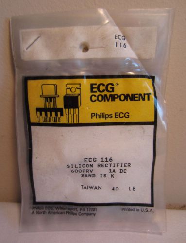 Lot Of 5 Philips ECG Component ECG 116 Silicon Rectifier 600PRV 1A DC