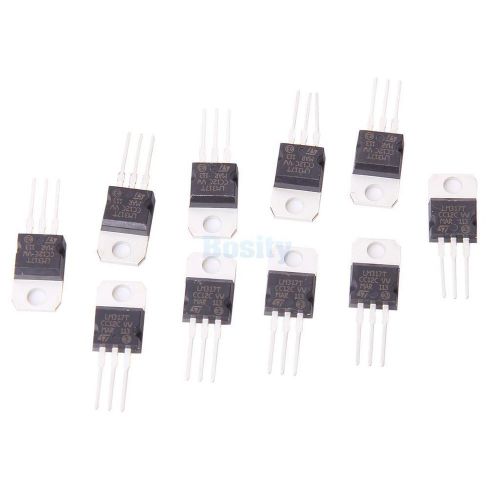 10p LM317 Fixed Positive Linear 3-Pin Voltage Regulator IC 1.2V- 37V 1.5A TO-220