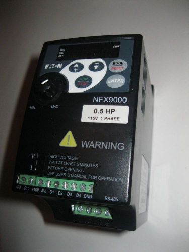 EATON NFXF50A0-1 SENSORLESS VECTOR AC DRIVE, 120VAC INPUT, 0-240 OUTPUT, 0.5 HP