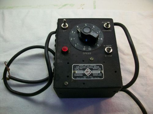Vintage Variac Speed Control General Radio Co Type 1701-AK 115 VDC Motor