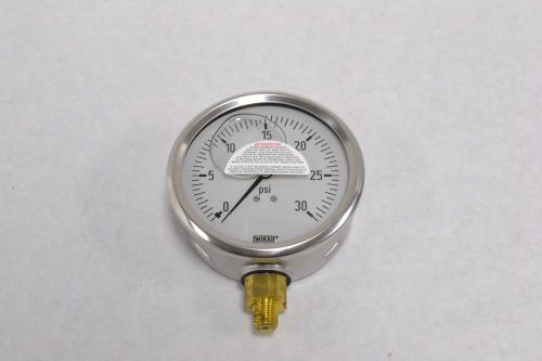 New wika glycerine fill pressure 0-30psi 4 in 1/4 in npt gauge b303059 for sale