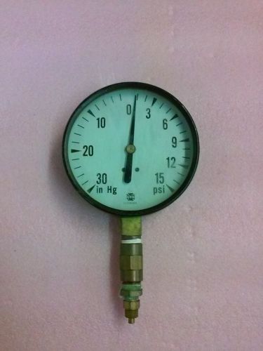 Usg us gauge 0-30 in hg 0-15 psi bottom connect pressure gauge for sale