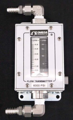 Omega HFLR6405SSA 6000PSI 0.5-5GPM 2-19LPM Flow Transmitter 5/8&#034; Hose Connectors