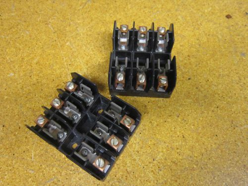 Fuse Block 3 Pole For 1-3/4&#034; Long Fuses New (Lot of 2)