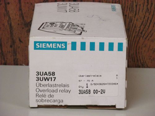 Siemens Overload Relay 3UA5800-2V 57 - 70 Amp NIB