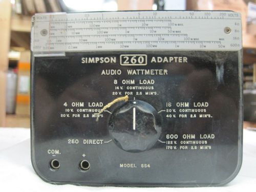 SIMPSON 260 AUDIO WATTMETER ADAPTER MODEL 654