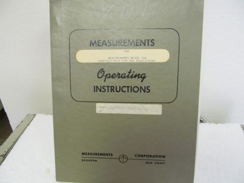 Measurements 505 Standard Test Set for Transistors Operating Instructions w/sche