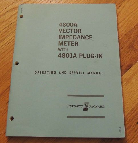 HP 4800A Vector Impedance Meter with 4801A Plug-in Operation &amp; Service Manual