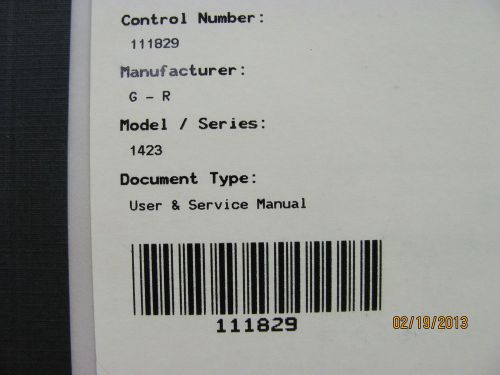 GENERAL RADIO MODEL 1423: Precision Decade Capacitor User &amp; Svc Manual w/schemic
