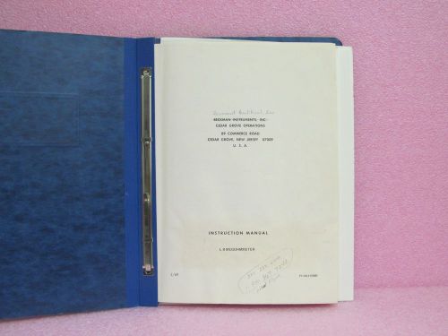 Beckman Manual L-8 Megohmmeter Instruction Manual w/Schematics (2/69)