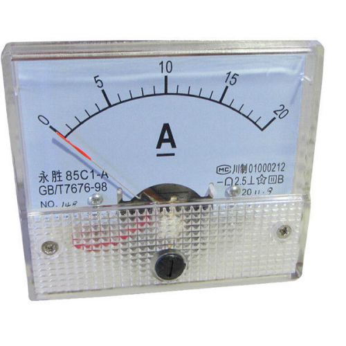 20A DC Analog Current Panel Meter With Shunt Resistor Ammeter Ampere Meter 0-20A