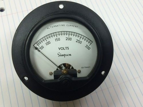 simpson ac voltage gauge meter model 55 08490 0-300 volts mep-002a mep-003a