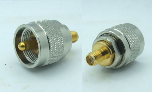 1PCS copper UHF PL259 male plug to SMA female RF connector adapters