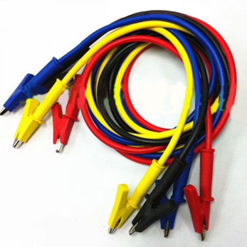 5pcs high voltage dual-ended test clips leads cable alligator to alligator 100cm for sale