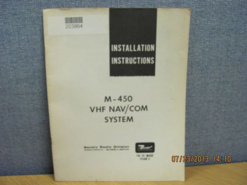 Bendix model m-450: vhf nav/com system - instructions manual for sale
