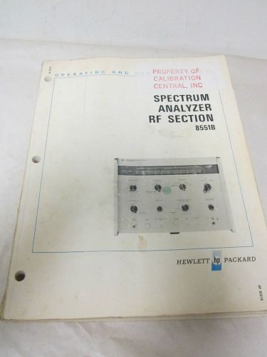HEWLETT PACKARD SPECTRUM ANALYZER RF SECTION 8551B SERVICE MANUAL