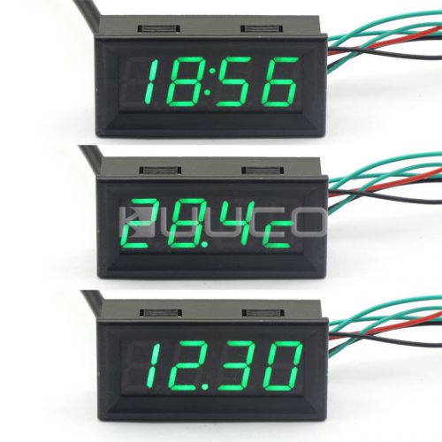 Auto Gauges Digital Electronic Clock Thermometer Voltmeter Temp Voltage LED Test