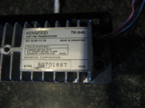 Kenwood TK-840 UHF Two Way Radio with Bracket and Mic