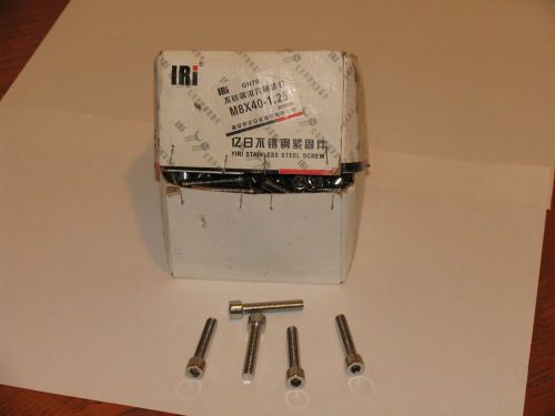 100 stainless steel m8x40x1.25, m8 x 40 x 1.25 polished s.s. allen head bolts for sale