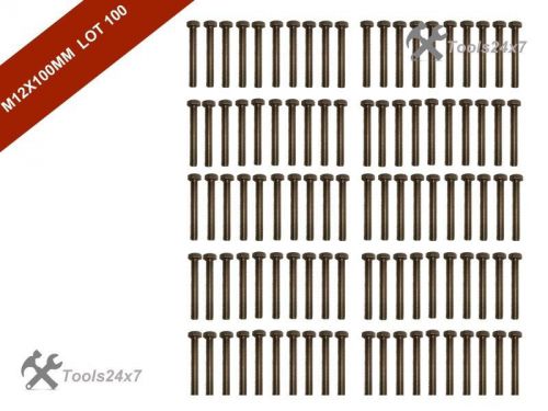 100 Pcs New Tools M12x100 A2 Stainless Fully Threaded Bolt Screw Hexagon