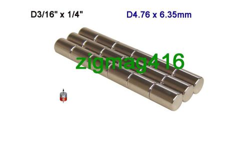 500 pcs of  n52 neodymium cylinder magnets 3/16&#034;dia x 1/4&#034; for sale