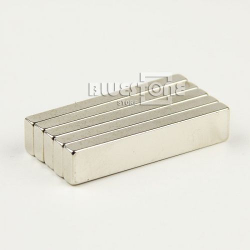 5Pc Super Strong block magnets F50mm x 10mm x 5mm N35 Rare Earth Neodymium