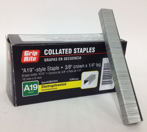 280149 1/4in grip rite r19 staples box of 10,000 for sale