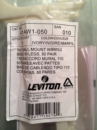 Leviton 41AW1-050 110 Wall Mount wiring base w/ Legs 50 Pair Ivory
