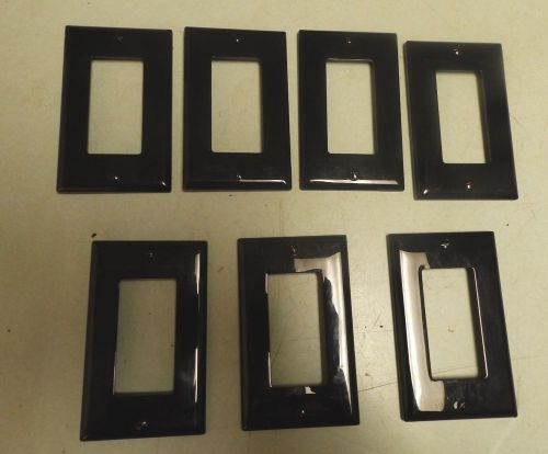 LOT OF (7)Cooper #PJ26BK 1/G Decorator Wall Plate Black (N) W5/5A NEW OLD STOCK!