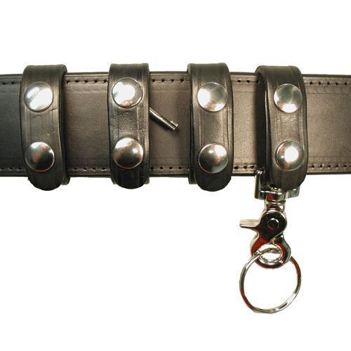 Boston Leather 7500-2 Black Hi-Gloss Nickel Snap Belt Keeper Combo Package