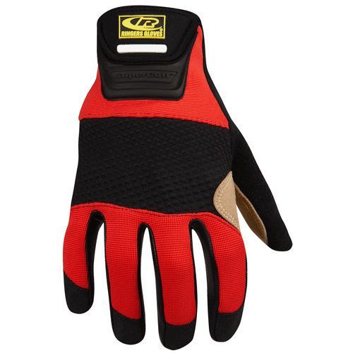 Ringer&#039;s 355-10 red nylon stretch leather palm rope rescue glove - large for sale