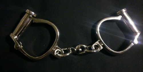 Darby Handcuffs 1900s Reproduction Restraint Houdini Nickle 2 Keys
