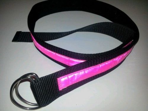 Nylon d ring duty belt ems, security, rescue, pink reflective large 36-42&#034; for sale