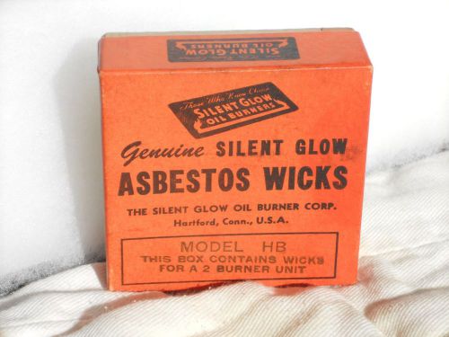 Vtg Silent Glow Oil Burner ASBESTOS WICKS Model HB(2 in Original Box) &#039;NOS&#039;