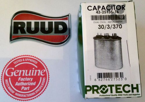 Rheem ruud protech capacitor 30/3 uf 370 43-25135-16 for sale