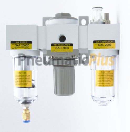 Air unit (filter regulator lubricator) frl 1/4&#034; npt auto drain w/ poly bowl for sale