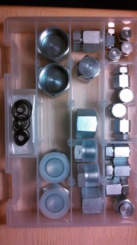 FLAT FACE / FACE SEAL HYDRAULIC CAP AND PLUG KIT.  36 PC Set.  NEW.
