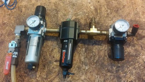 3/8 &#034; Iron Force Pressure Regulator &amp; Water Trap Oiler &amp; 2nd  Regulator ++