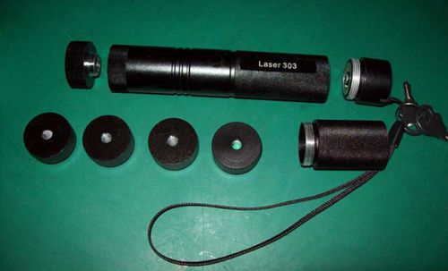 5 in 1 532nm Focusable Green Laser Pointer Torch with 5 Patterns Star Caps
